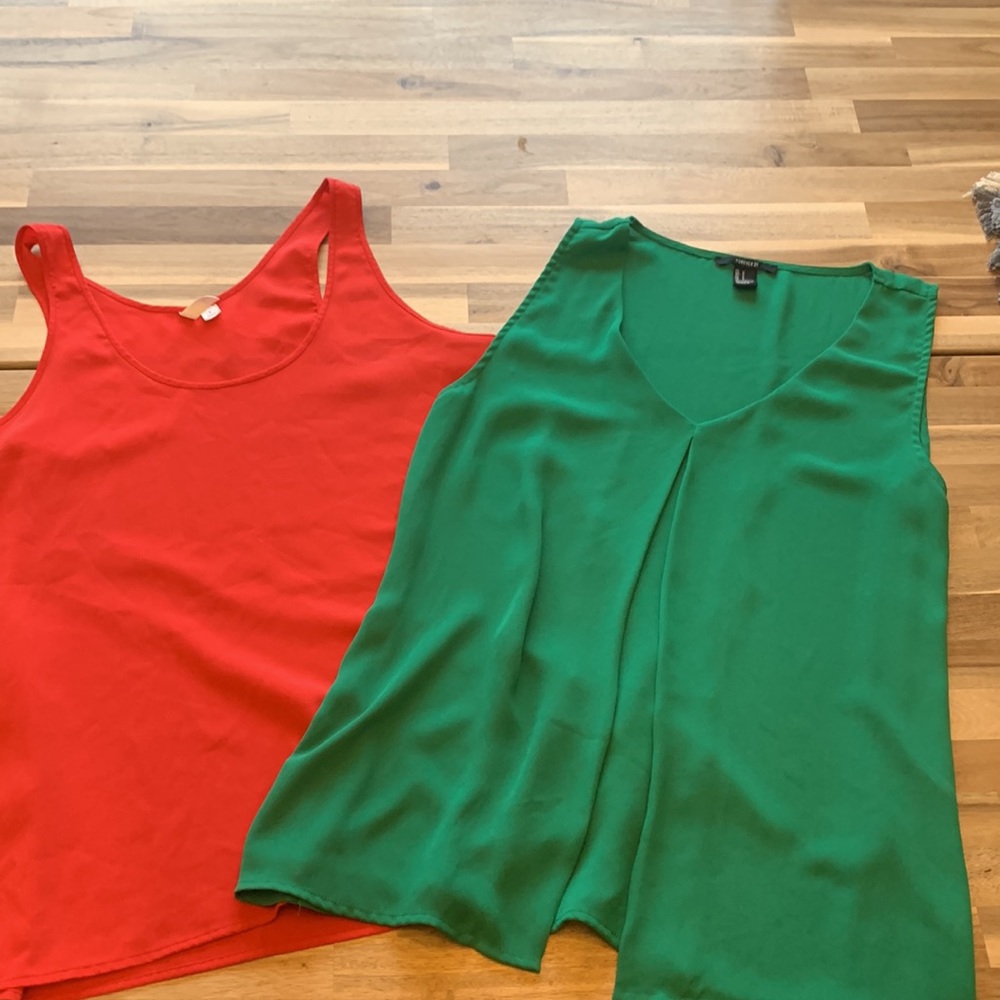 Lot of 2 Women’s Jewel-Toned Camisole Tanks - Size S